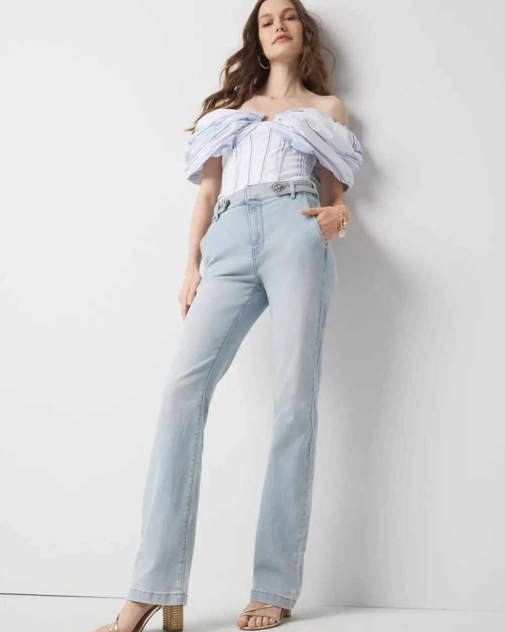 Petite Extra High-Rise Novelty Tab Bootcut Jean*White House Black Market Online