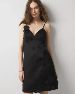 Petite Floral Appliqué Mini Dress*White House Black Market New
