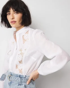 Petite Floral Cutwork Shirt*White House Black Market Discount