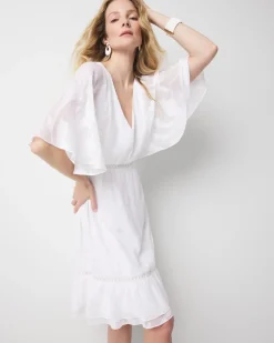 Petite Flounce + Floral Burnout Dress*White House Black Market Hot