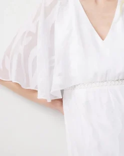 Petite Flounce + Floral Burnout Dress*White House Black Market Hot