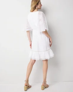 Petite Flounce + Floral Burnout Dress*White House Black Market Hot