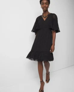 Petite Flounce + Floral Burnout Dress*White House Black Market Discount