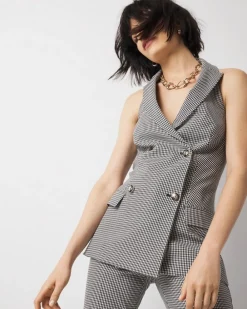 Petite Gingham Halter Vest*White House Black Market Hot