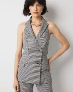 Petite Gingham Halter Vest*White House Black Market Hot