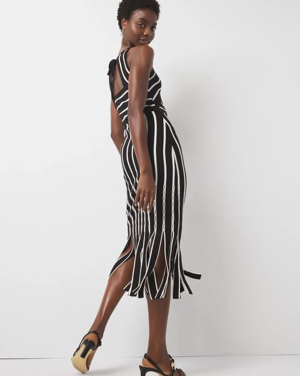 Petite Halter Sweater Dress with Fringe*White House Black Market Best