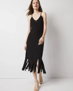 Petite Halter Sweater Dress with Fringe*White House Black Market New
