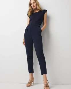 Petite High-Rise Belted Tapered Ankle Pant*White House Black Market Clearance