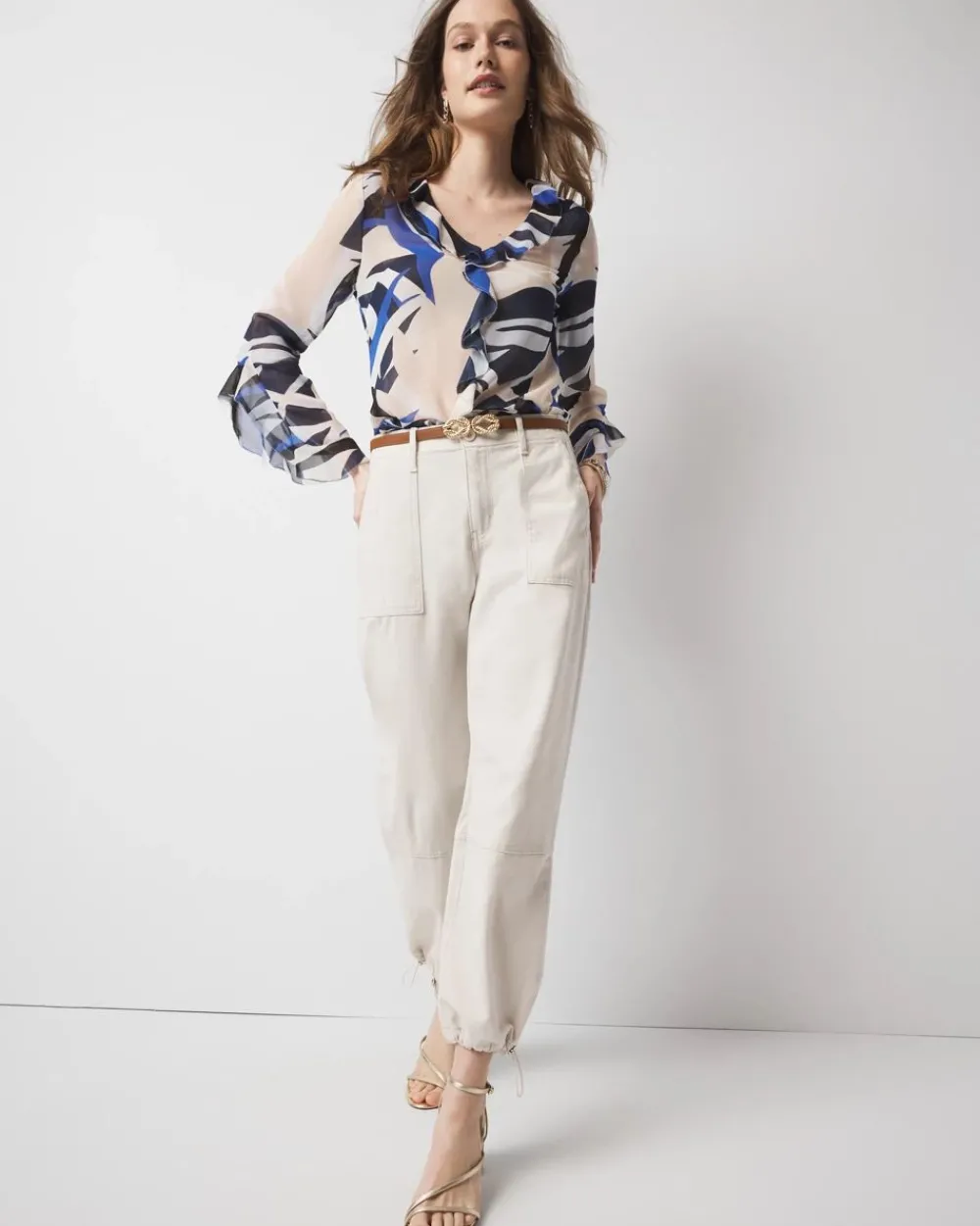 Petite High-Rise Pret Relaxed Utility Ankle Pant*White House Black Market New