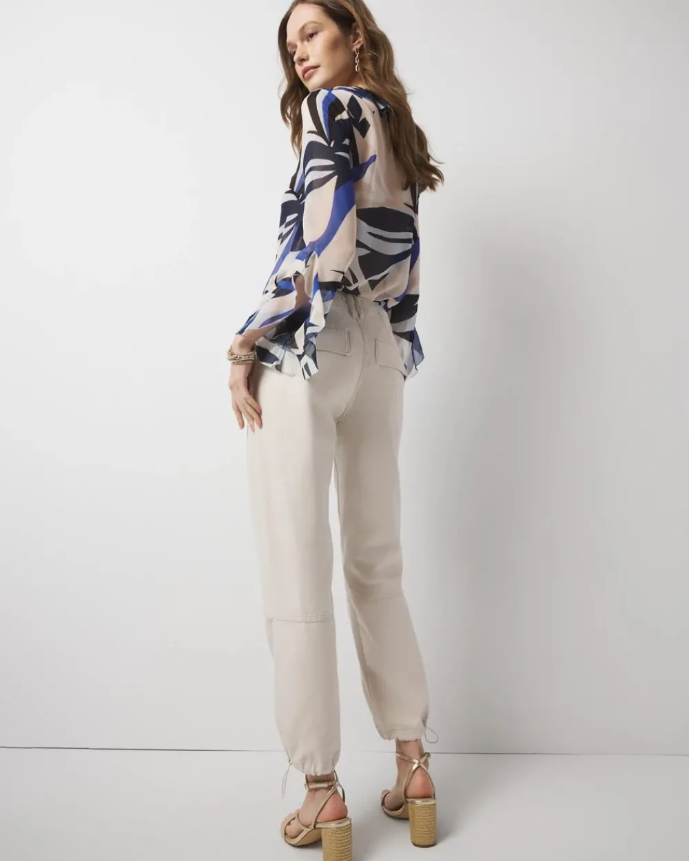 Petite High-Rise Pret Relaxed Utility Ankle Pant*White House Black Market New