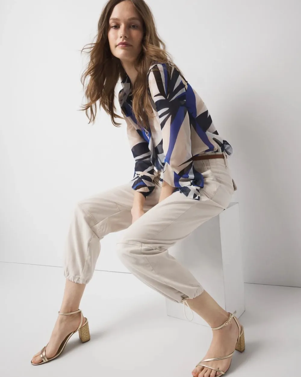 Petite High-Rise Pret Relaxed Utility Ankle Pant*White House Black Market New
