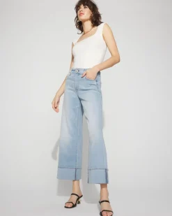 Petite High-Rise Wide Leg Cuff Cropped Jean*White House Black Market Online