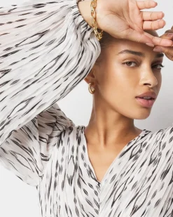 Petite Ikat Pleated Peplum Blouse*White House Black Market Online