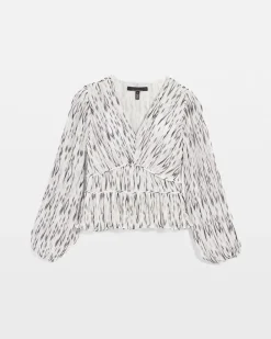 Petite Ikat Pleated Peplum Blouse*White House Black Market Online