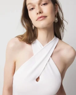 Petite Keyhole Halter Sweater Dress*White House Black Market New