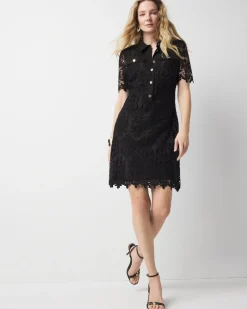 Petite Lace Shirt Dress*White House Black Market Clearance