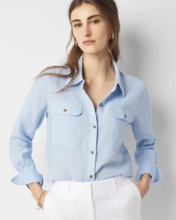 Petite Linen Button-Down Shirt*White House Black Market Fashion