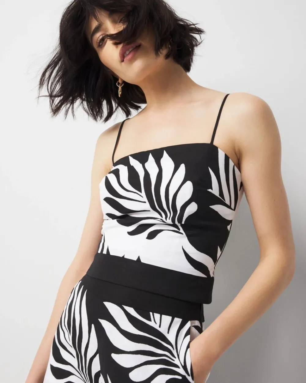 Petite Linen-Blend Bustier*White House Black Market Outlet