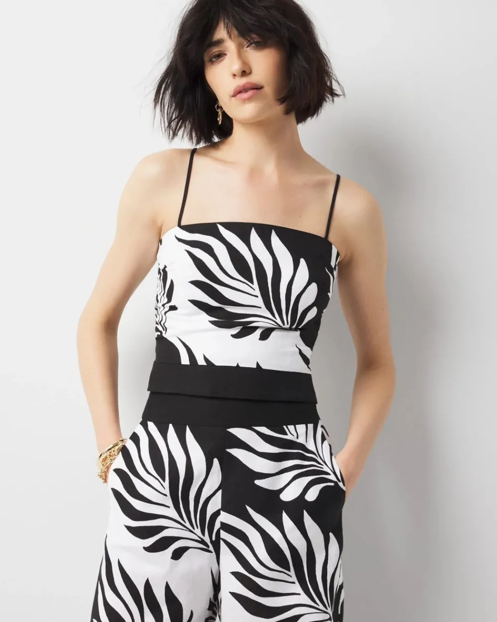 Petite Linen-Blend Bustier*White House Black Market Outlet