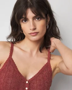 Petite Linen-Tencel Metallic Sweater Camisole*White House Black Market Clearance