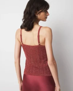 Petite Linen-Tencel Metallic Sweater Camisole*White House Black Market Clearance