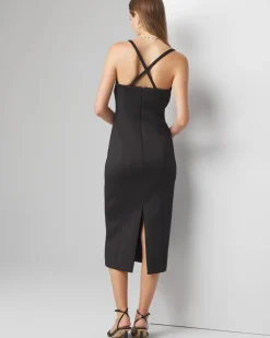 Petite Little Black Halter Midi Dress*White House Black Market Best