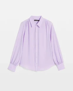 Petite Long Sleeve Soft Shirt with Piping*White House Black Market Hot