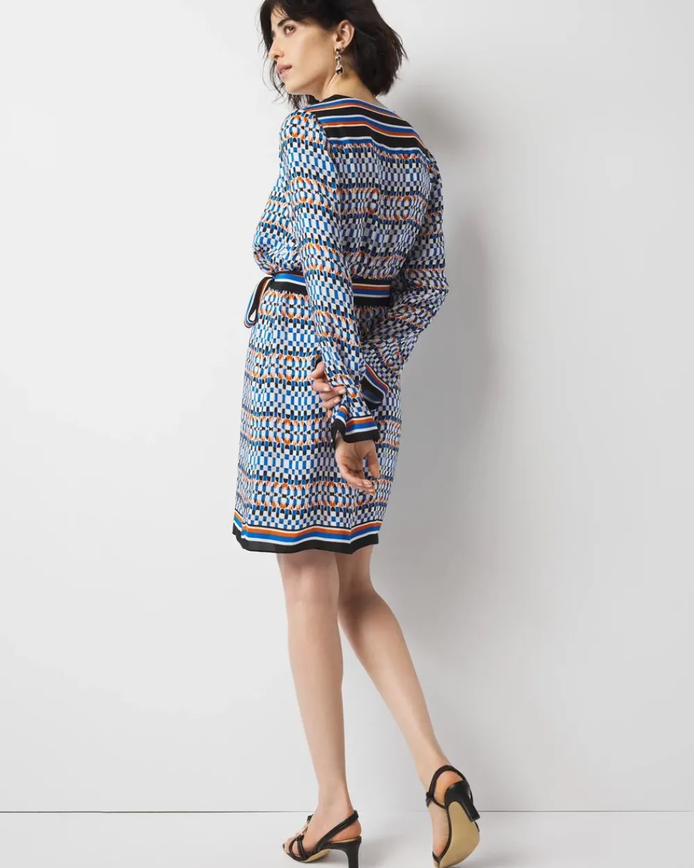 Petite Long-Sleeve Surplice Mini Dress*White House Black Market Online