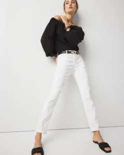 Petite Mid-Rise Double Pocket Girlfriend Jean*White House Black Market Sale
