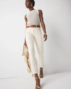Petite Mid-Rise Embellished Girlfriend Jean*White House Black Market Best
