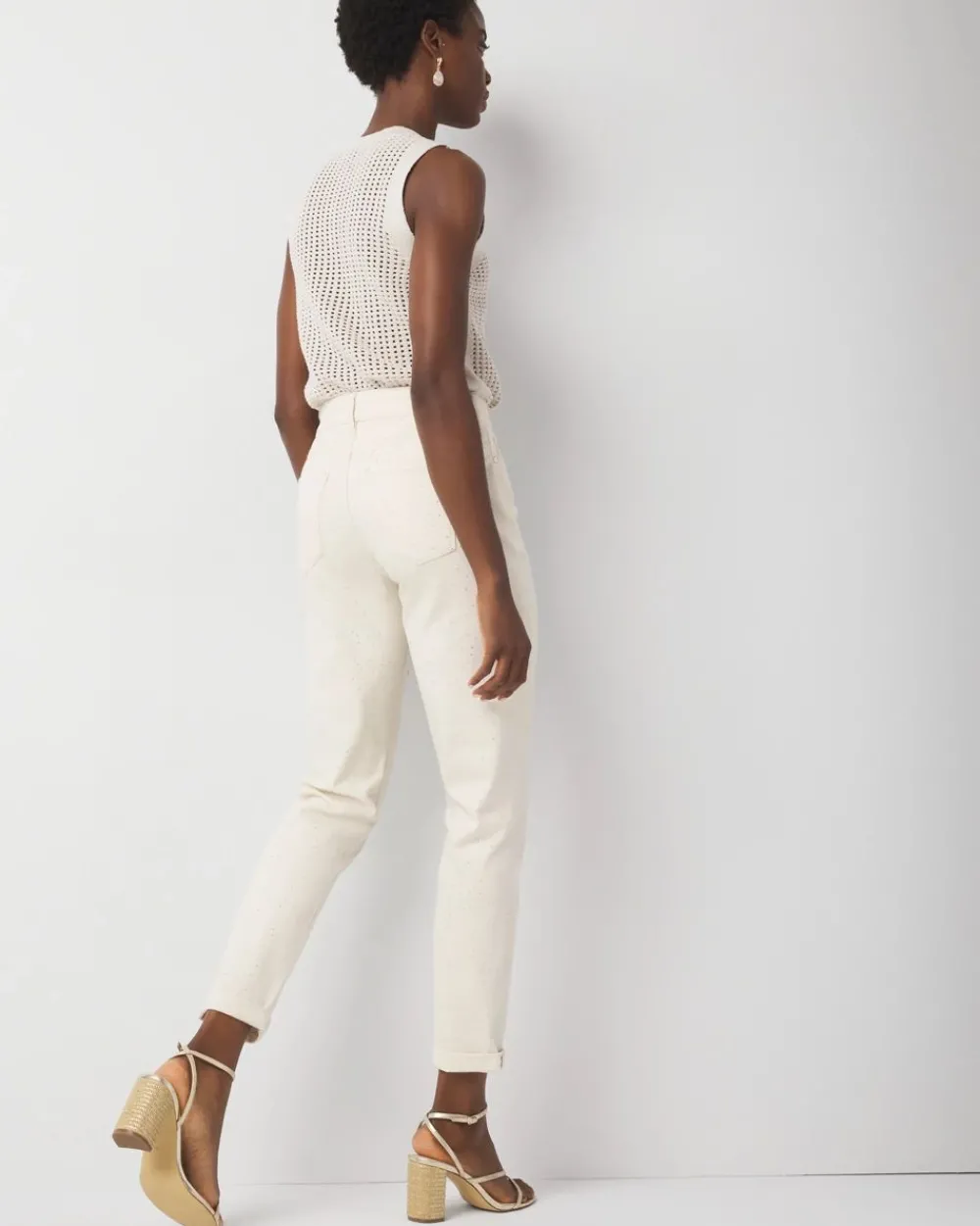 Petite Mid-Rise Embellished Girlfriend Jean*White House Black Market Best