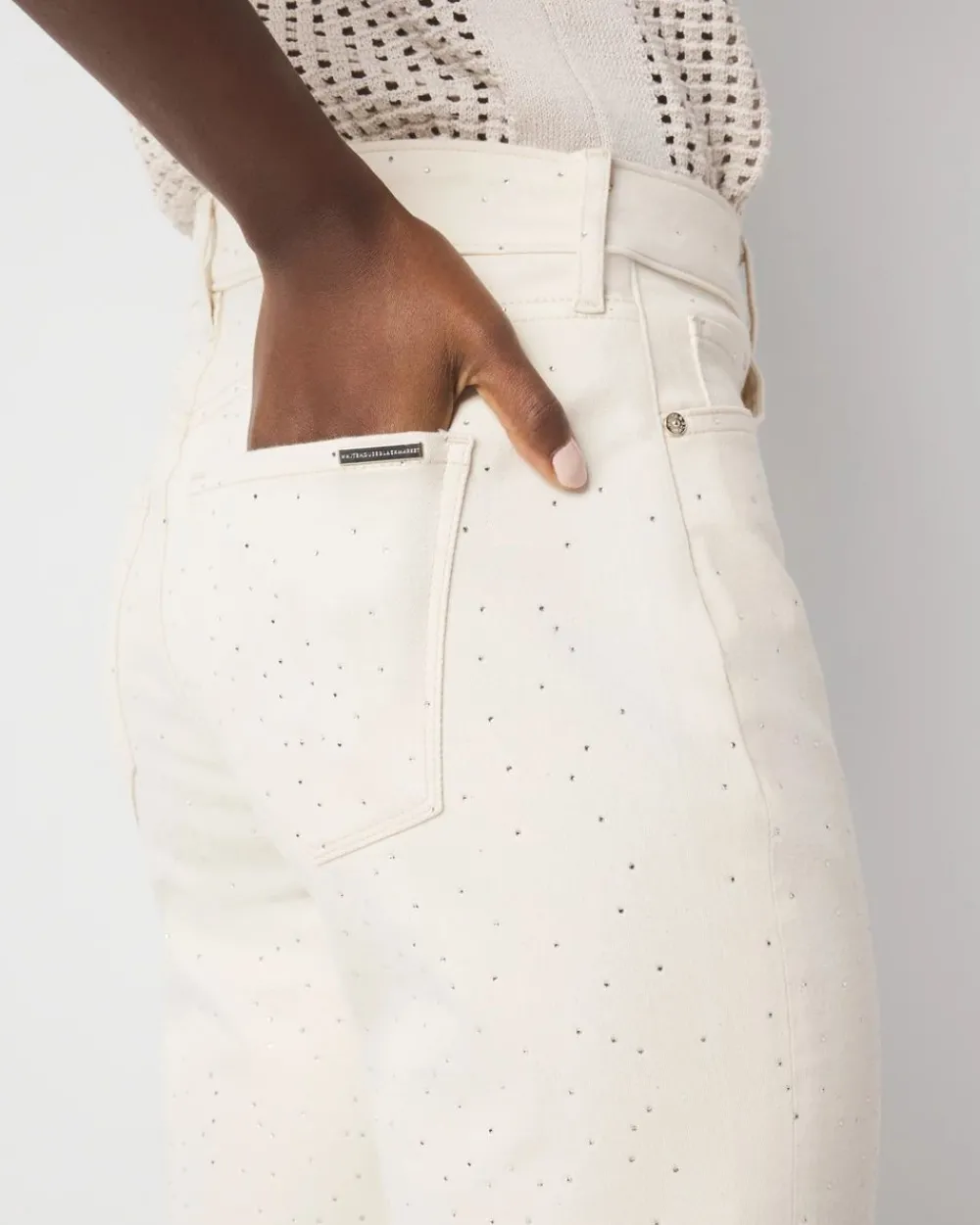 Petite Mid-Rise Embellished Girlfriend Jean*White House Black Market Best