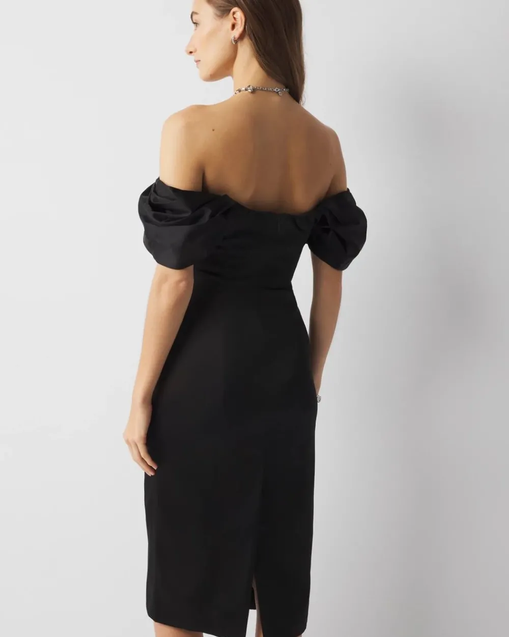 Petite Off-The-Shoulder Satin Midi Dress*White House Black Market Hot