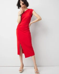 Petite One-Shoulder Midi Dress*White House Black Market Online