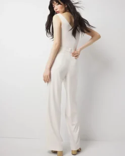 Petite Pinstripe Button-Tab Wide Leg Trouser*White House Black Market Online