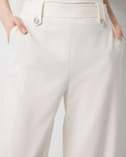 Petite Pinstripe Button-Tab Wide Leg Trouser*White House Black Market Online