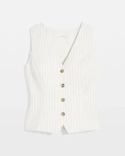 Petite Pinstripe Vest*White House Black Market New