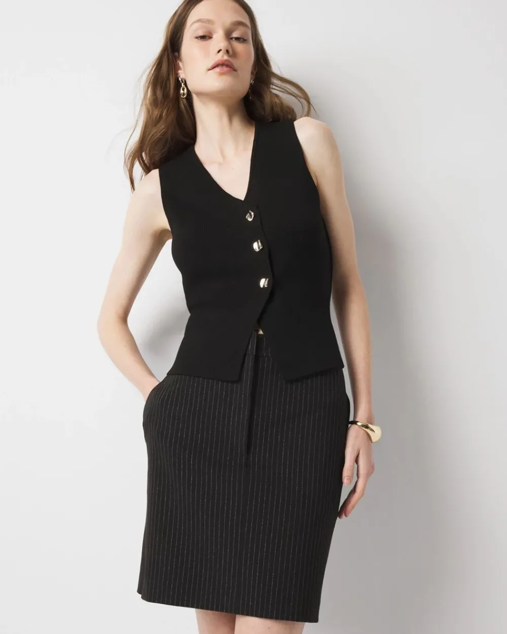 Petite Pinstriped Mini Skirt*White House Black Market Fashion