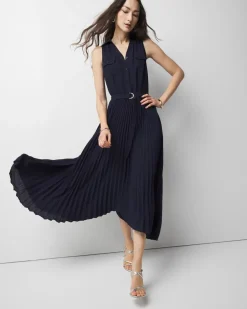 Petite Pleated Shirt Dress*White House Black Market Fashion