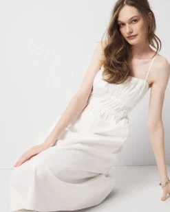 Petite Poplin Tie Back Midi Dress*White House Black Market Discount