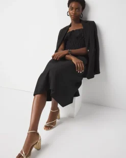 Petite Poplin Tie Back Midi Dress*White House Black Market Online