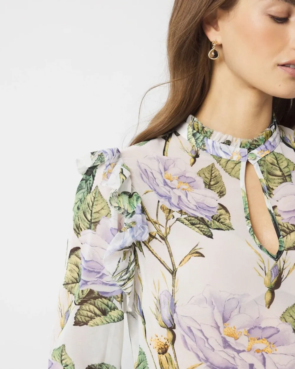 Petite Romantic Chiffon Blouse*White House Black Market Hot
