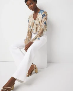 Petite Romantic Ruffle Blouse*White House Black Market New
