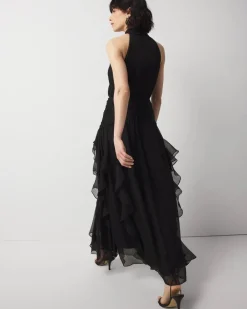 Petite Ruffle Halter Maxi Dress*White House Black Market Outlet