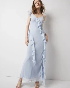 Petite Ruffle Slip Dress*White House Black Market Online