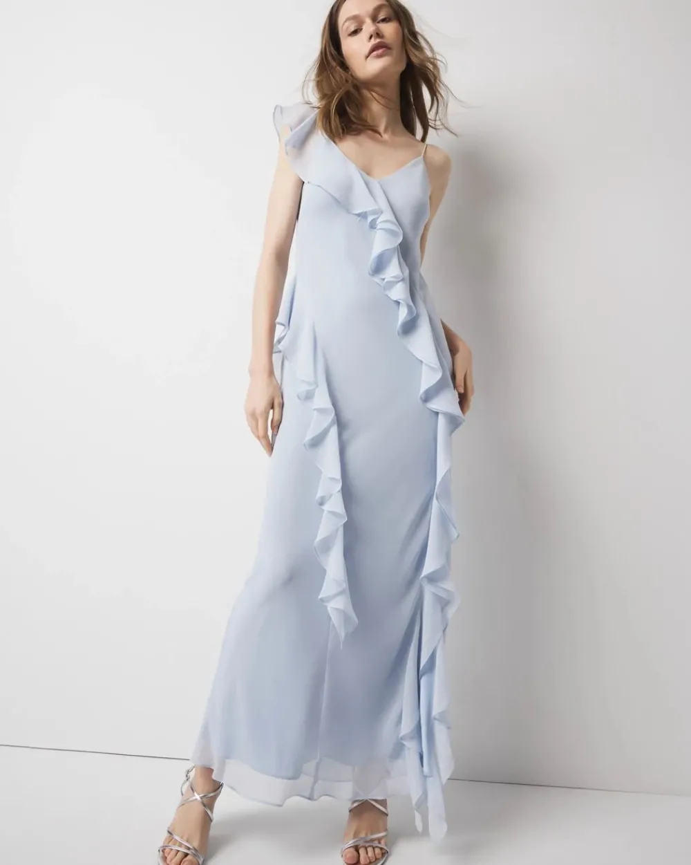 Petite Ruffle Slip Dress*White House Black Market Online