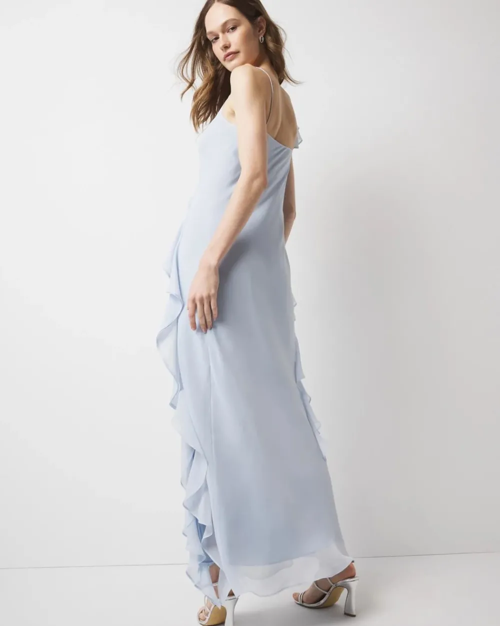 Petite Ruffle Slip Dress*White House Black Market Online