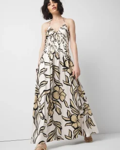 Petite Satin Halter Maxi Dress*White House Black Market Hot