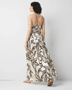 Petite Satin Halter Maxi Dress*White House Black Market Hot
