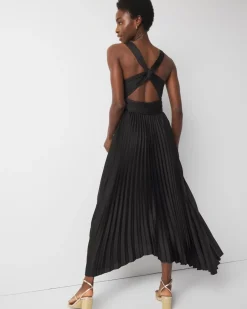 Petite Satin Pleated Midi Dress*White House Black Market Clearance